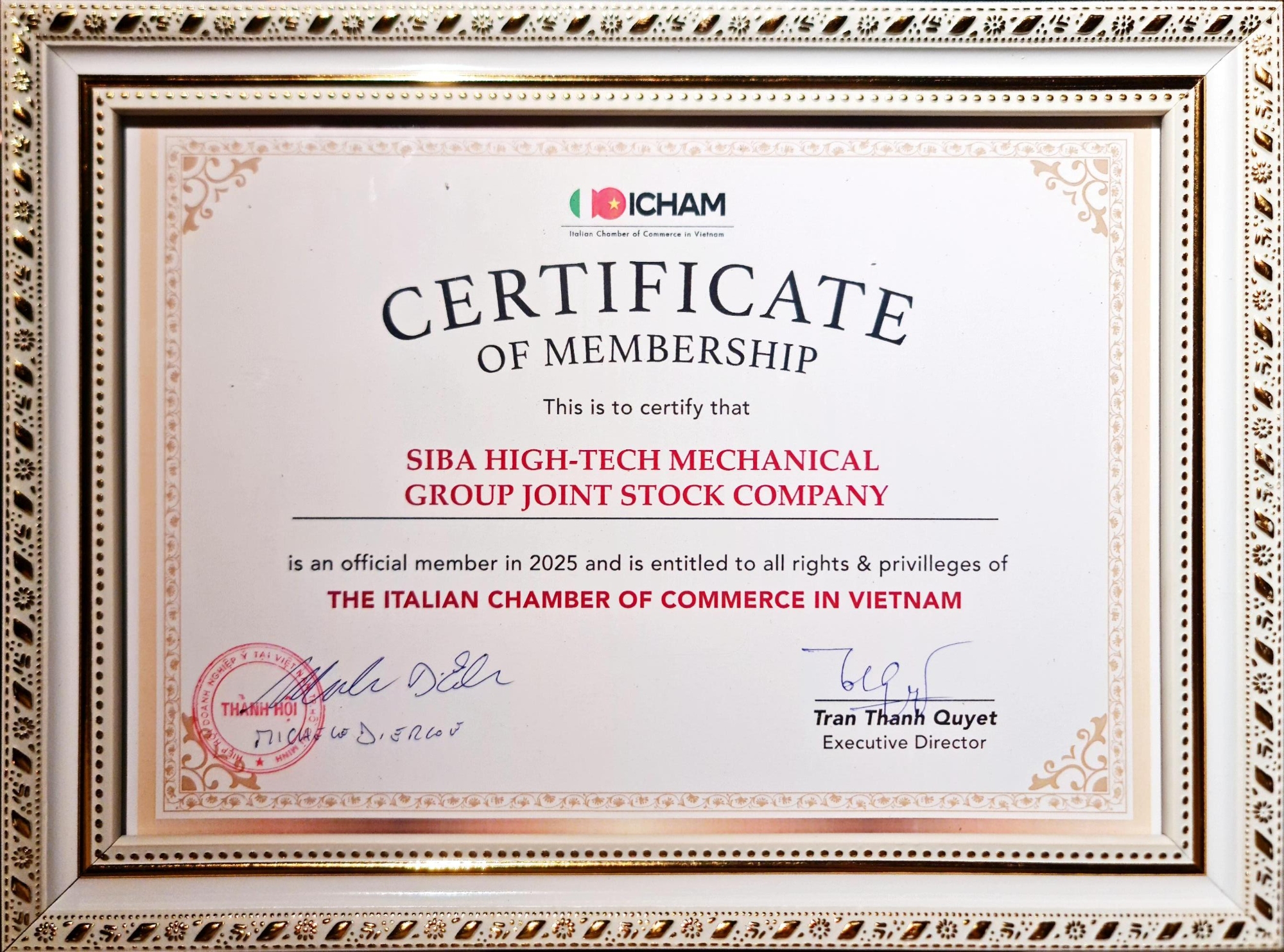 Member of Italian Chamber of Commerce and Industry in Vietnam ICHAM